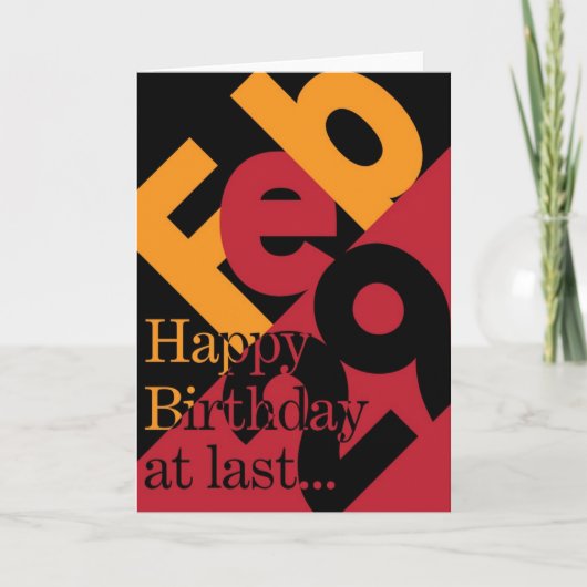 29 februari de Gelukkige Kaart van de Verjaardag (Voorkant)