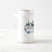29. Gaufest Beer Stein - wit en goud Bierpul (Voorkant links)