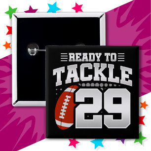 29 Jaar Oud Tackle Football Feest 29e Verjaardag Vierkante Button 5,1 Cm