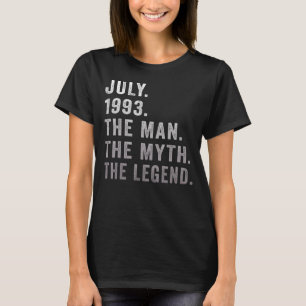 29-jarige verjaardag Het Man Myth Legend 19 juli T-shirt