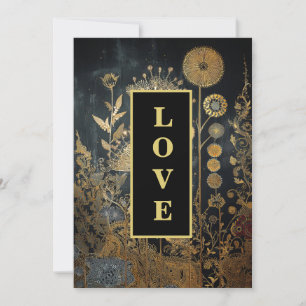 *~ 29 RSVP AR26 QR Gold Lace LOVE Vintage Wedding Kaart