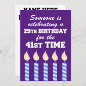 29e anniversaire 21e anniversaire 70e invitation (Devant / Derrière)