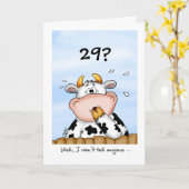 29e anniversaire - Carte humoristique avec vache s (Fleur jaune)