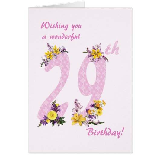 29e anniversaire Fleur Nombre décoré (Devant)