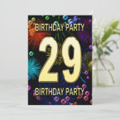 29e anniversaire Invitation fête feux d'artifice (Debout devant)