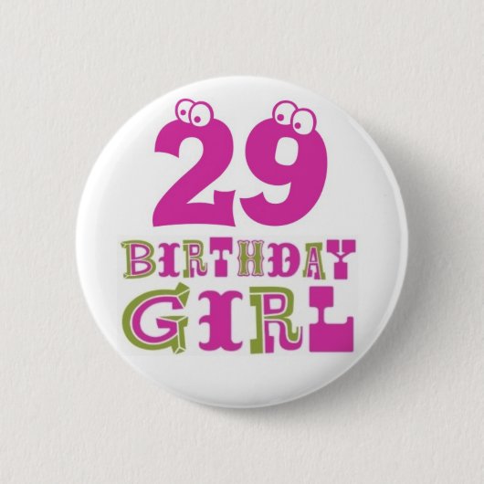 29e Birthday Girl Button Badge (Voorkant)