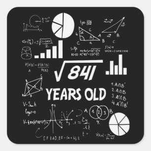 29e Birthday Square Root Wiskunde 29 jaar oude dag Vierkante Sticker