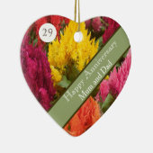 29e bruiloft Jubileum Celosia Keramisch Ornament (Rechts)