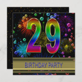 29e fête d'anniversaire Invitation avec bulles (Devant / Derrière)