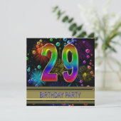 29e fête d'anniversaire Invitation avec bulles (Debout devant)
