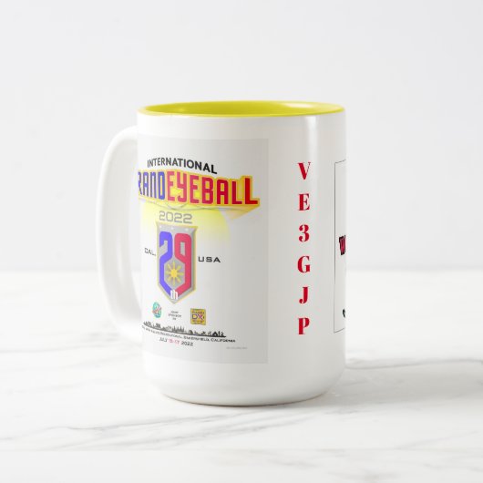 29e IGEB- en 3e Westkust-Jamboree-Mok Tweekleurige Koffiemok (Voorkant links)
