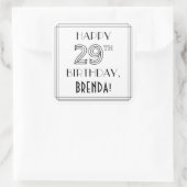 29E MAANDAG, Art Deco Style, aangepaste naam Vierkante Sticker (Tas)