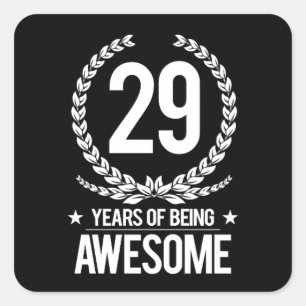 29e verjaardag (29 jaar Geweldige) Vierkante Sticker