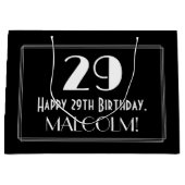 29e verjaardag: Art Deco geïnspireerde stijl "29", Groot Cadeauzakje (Voorkant)