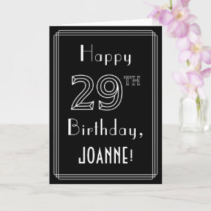29e verjaardag: Art Deco Style # 29 en aangepaste Kaart