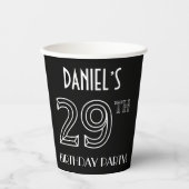 29e verjaardag: Art Deco Style + aangepaste naam Papieren Bekers (Voorkant)