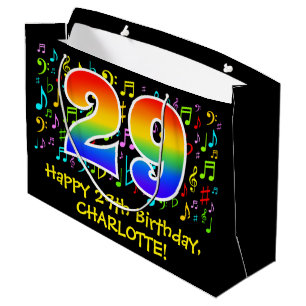 29e verjaardag - Colorful Music Symbols, Rainbow 2 Groot Cadeauzakje