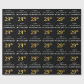 29e verjaardag: Elegant, zwart, Faux Gold look Cadeaupapier (Vlak)