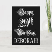 29e verjaardag: Fancy, elegant script + aangepaste Kaart (Voorkant)