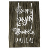 29e verjaardag: Fancy, Faux Wood Kijk + Aangepaste Medium Cadeauzakje (Achterkant)