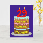 29e verjaardag: Fun Cake and Candles + Custom Name Kaart (Gele Bloem)