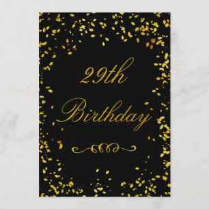 29e verjaardag Glamoureuze Gouden Confetti Kaart