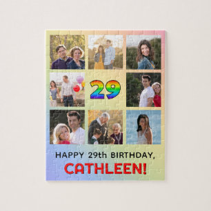 29e Verjaardag: Leuke Regenboog #, Aangepaste Naam Legpuzzel