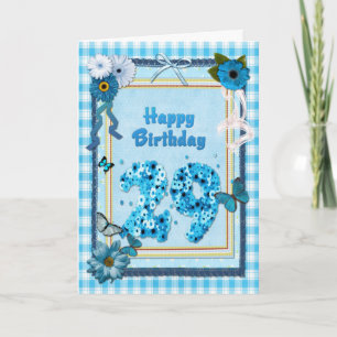 29e verjaardag met een scrapbook-effect kaart