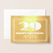 29e verjaardag: naam + Art Deco geïnspireerd look Folie Kaarten (Voorkant met envelop)