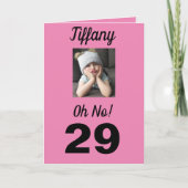 29e verjaardag Oh nee! Grappige Schattigee Girly Kaart (Voorkant)