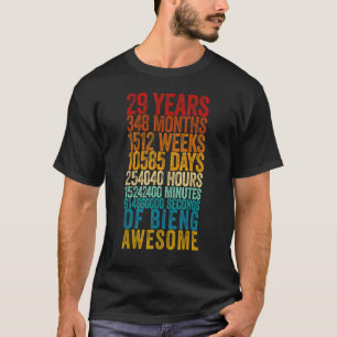 29e verjaardag oude meter 29 jaar oud t-shirt