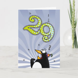 29e verjaardag - Penguin Surprise Card Kaart