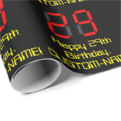 29e verjaardag: Red Digital Clock Style "29" + naa Cadeaupapier (Rol Hoek)