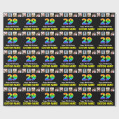 29e Verjaardag: Regenboog "29"; Aangepaste Foto's Cadeaupapier (Vlak)