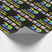 29e Verjaardag: Regenboog "29"; Aangepaste Foto's Cadeaupapier (Hoek)