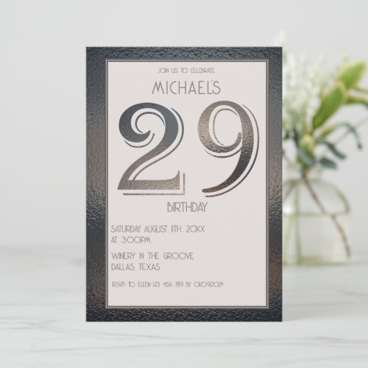 29e verjaardag uitnodiging (Staand voorkant)