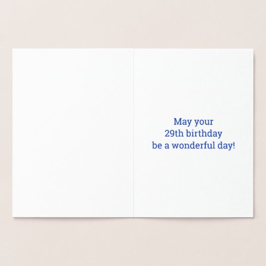 29ème anniversaire : Audacieux "29 ans !" Carte Go (Intérieur)