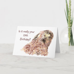 29th Birthday Funny or Insulting Cute Curious Bird Kaart