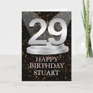 29th Birthday Spotlights Voeg een naam toe Kaart