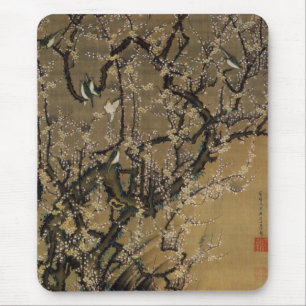 2. 梅 小 図, 若 冲 Plum Blossom & Small Birds, Jakuchüu Muismat