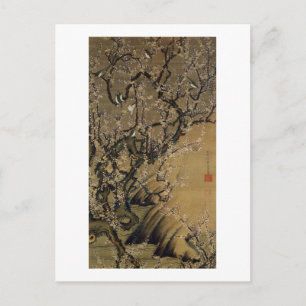 2. 梅 小 図, 若 Plum Blossom & Small Birds, Jakuchüu Briefkaart