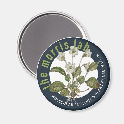 2 1/4 in ronde magneet met Morris Lab logo (Voorkant / Achterkant)