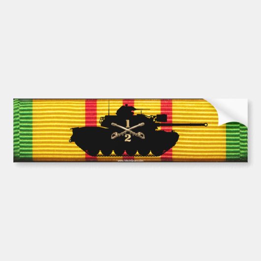 2/1e Cavalry M48A3 op VSM-lint Bumpersticker (Voorkant)
