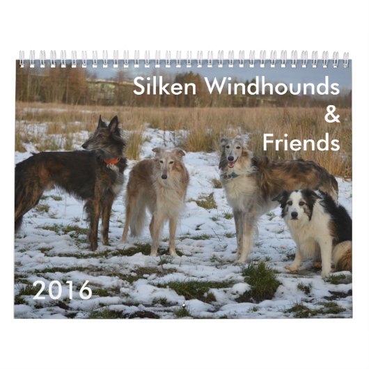 2 2016 calendrier de soie de Windhounds et d'amis (Protection)