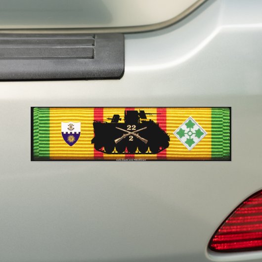 2/22e Inf, 4e Inf Div Track & Insignia VSM Bumpersticker (Op auto)