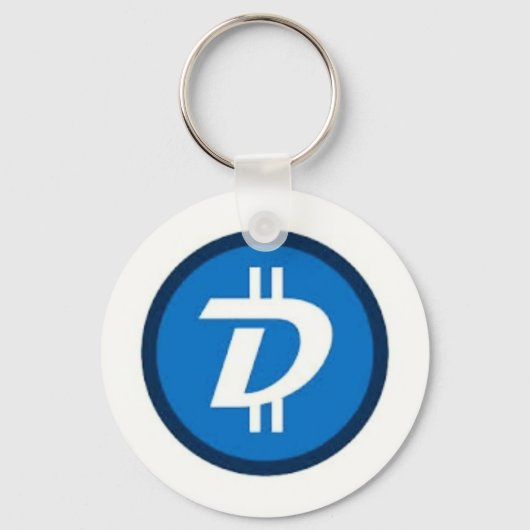 2,25-inch Basic Button Digibyte Sleutelhanger (Voorkant)