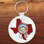2,25-inch Basic Round Tribal Shield/Texas Sleutelh Sleutelhanger (Voorkant)