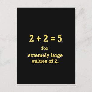 2 + 2 = 5 Grappige Wiskunde Grap Feestdagenkaart