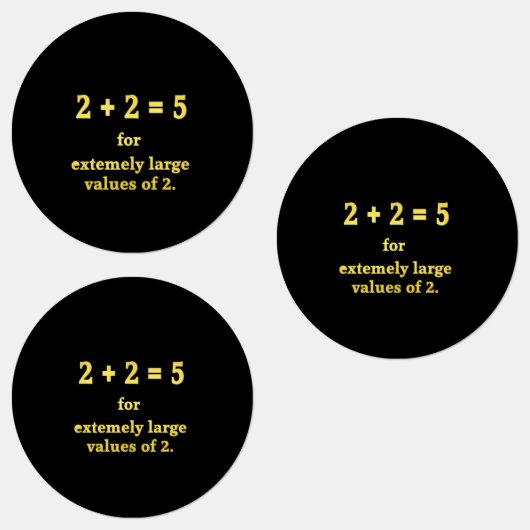 2 + 2 = 5 Grappige Wiskunde Grap Labels (Groep)