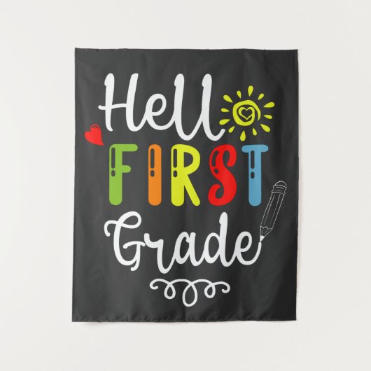2/2- Hallo eerste graad Shirt, eerste graad studen Wandkleed (Voorkant)